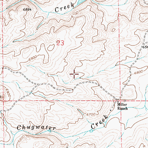 Topographic Map of Miller Number 2 Reservoir, WY