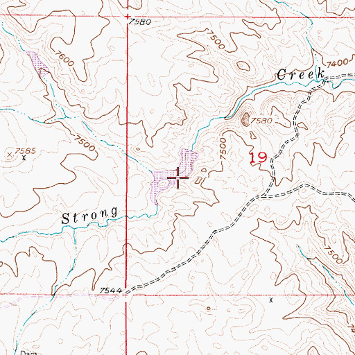 Topographic Map of Strong Number 4 Dam, WY