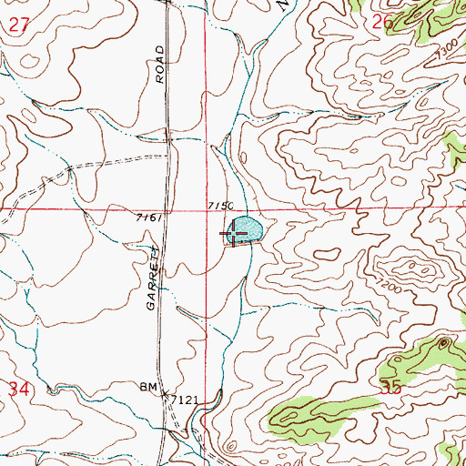 Topographic Map of Sid Number 1 Reservoir, WY