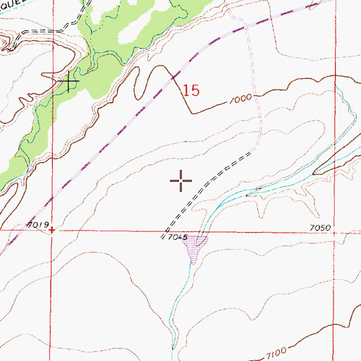 Topographic Map of Whiskey Number 1 Reservoir, WY