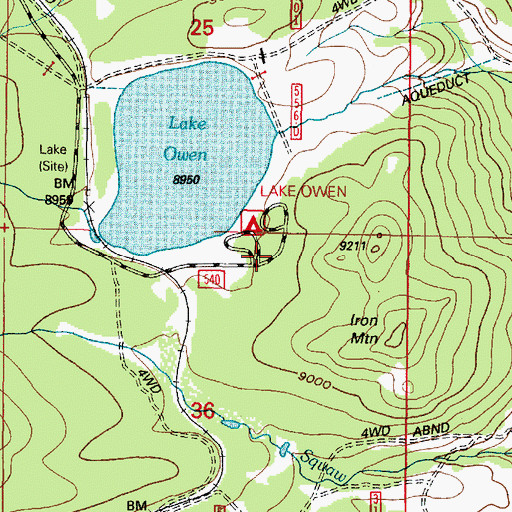 Topographic Map of Lake Owen, WY