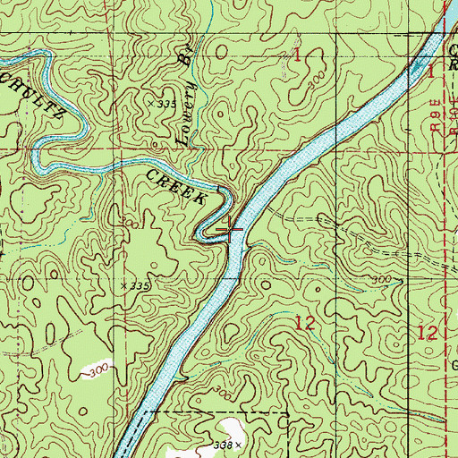 Topographic Map of Schultz Creek, AL