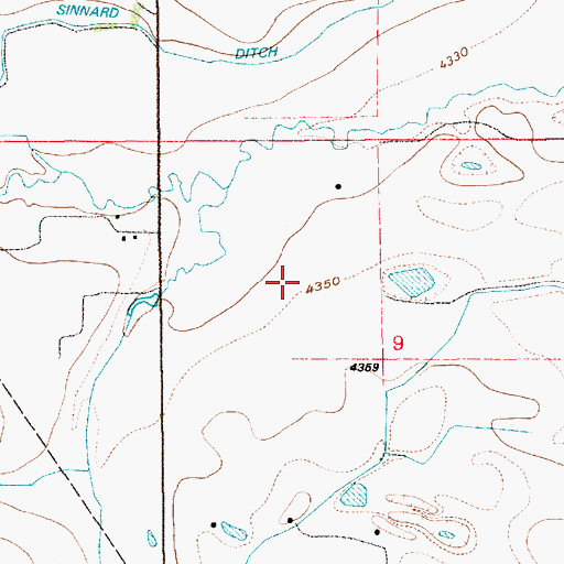Topographic Map of Sinnard Dam, WY