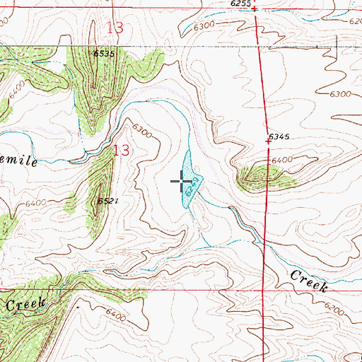Topographic Map of Jordon Number 1 Reservoir, WY