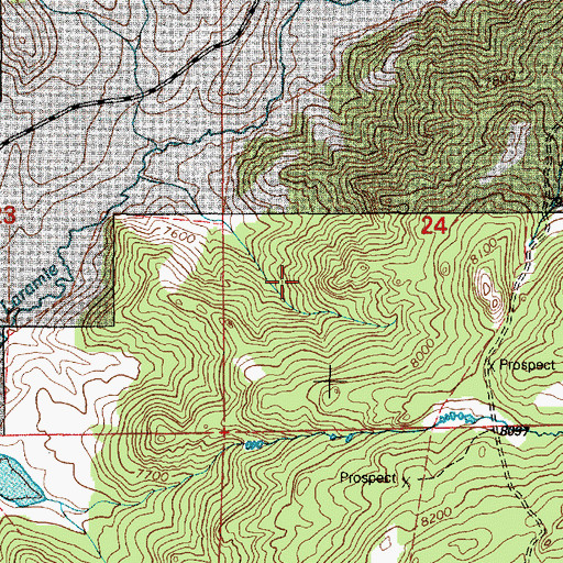 Topographic Map of Phillips Number 1 Reservoir, WY