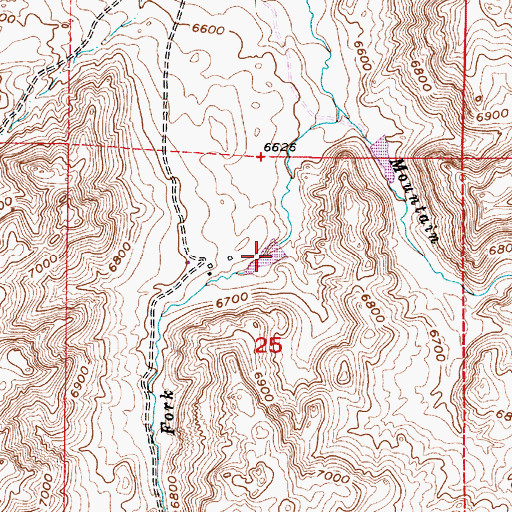 Topographic Map of Iron Mountain Number 1 Reservoir, WY