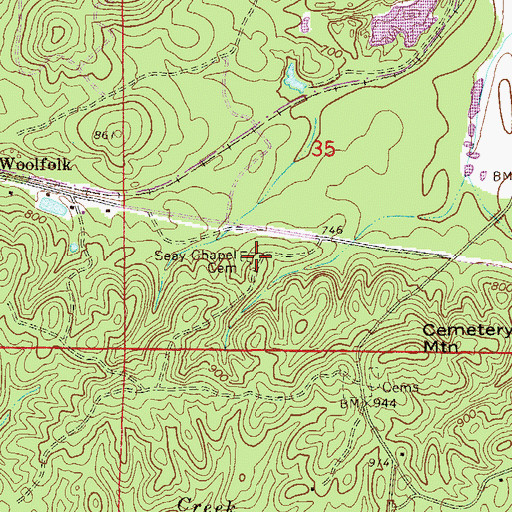 Topographic Map of Seay Chapel Cemetery, AL