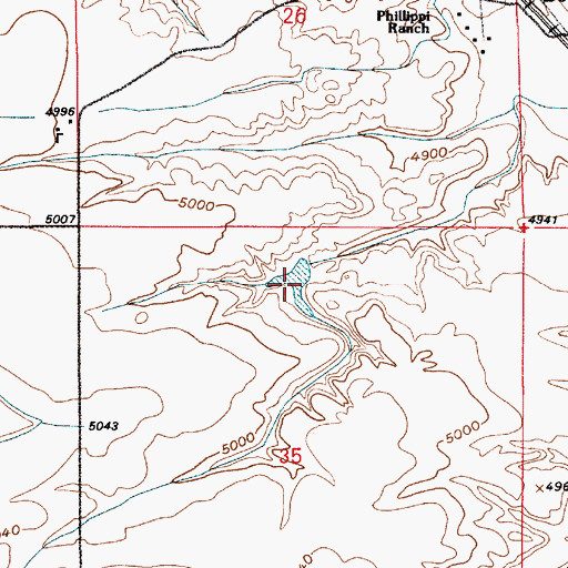 Topographic Map of Clearwater Reservoir, WY