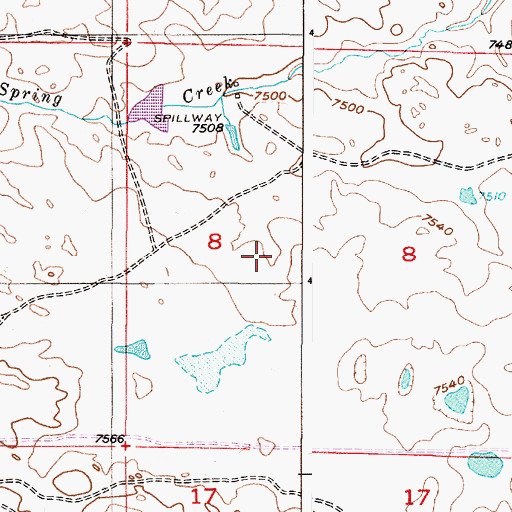 Topographic Map of Canon Number 5 Reservoir, WY