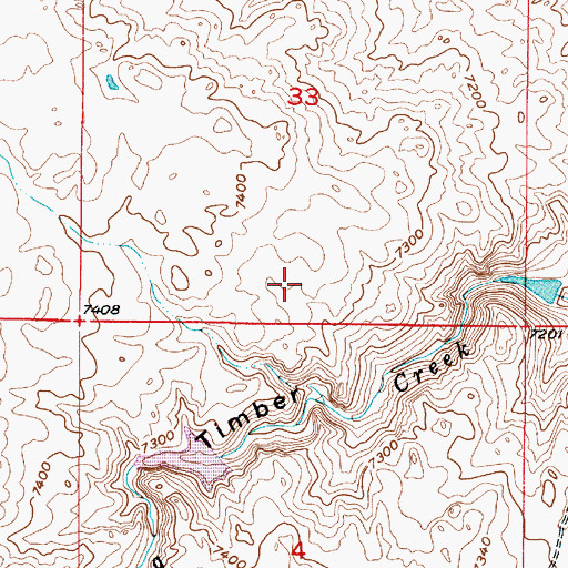 Topographic Map of Canon Number 4 Reservoir, WY
