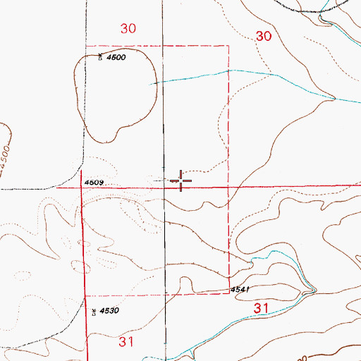 Topographic Map of 66 Pastures Dam, WY