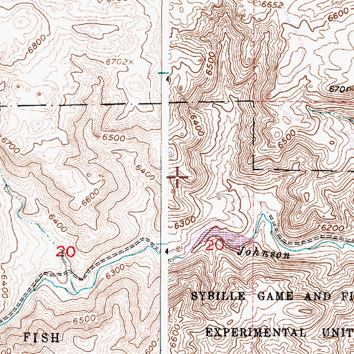 Topographic Map of Johnson Reservoir, WY