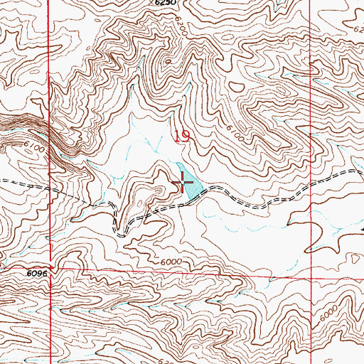Topographic Map of Hugh McDonald Reservoir, WY