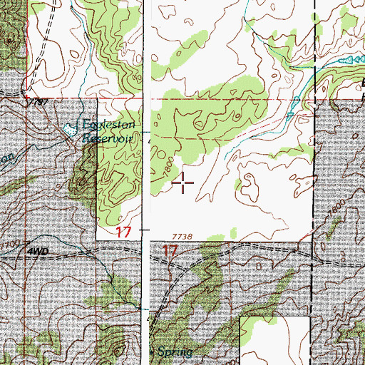 Topographic Map of Bell and Scranton Number 2 Reservoir, WY