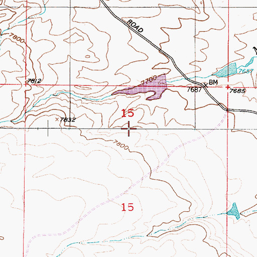Topographic Map of Ella Reservoir Dam, WY