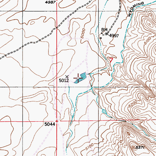 Topographic Map of Eshom Reservoir, WY
