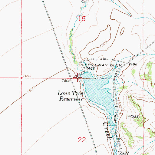 Topographic Map of Lone Tree Dam, WY