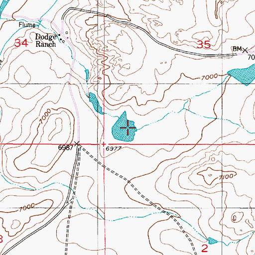 Topographic Map of Glade Dam, WY