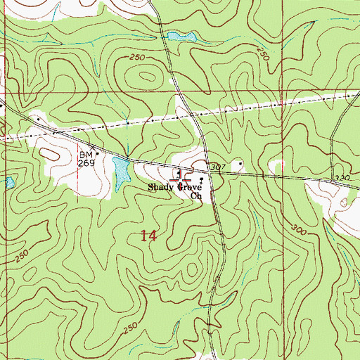 Topographic Map of Shady Grove Church, AL