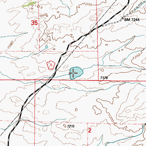 Topographic Map of Sturgeon Number 1 Reservoir, WY