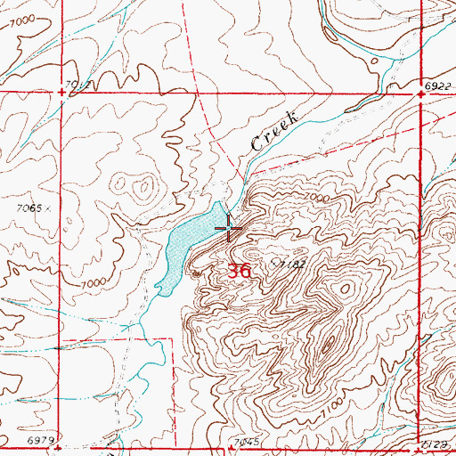 Topographic Map of Pinto Dam, WY