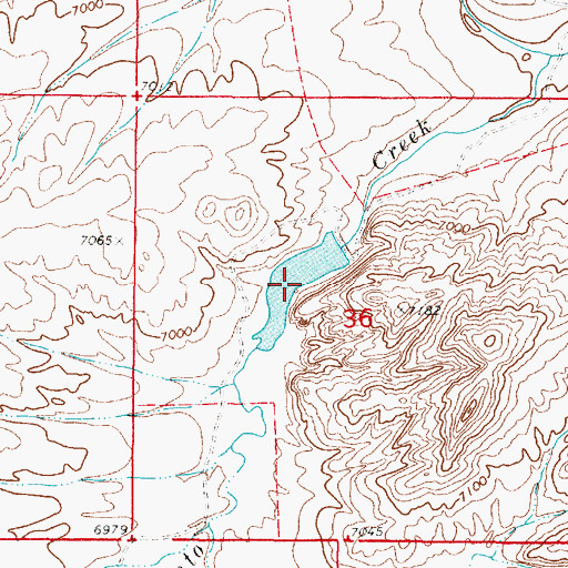Topographic Map of Pinto Reservoir, WY