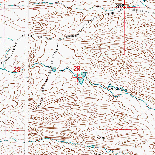 Topographic Map of Bohke Reservoir, WY