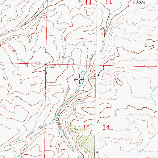 Topographic Map of Irene Reservoir, WY