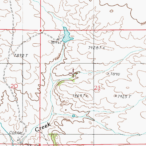 Topographic Map of Williams Number 1 Reservoir, WY