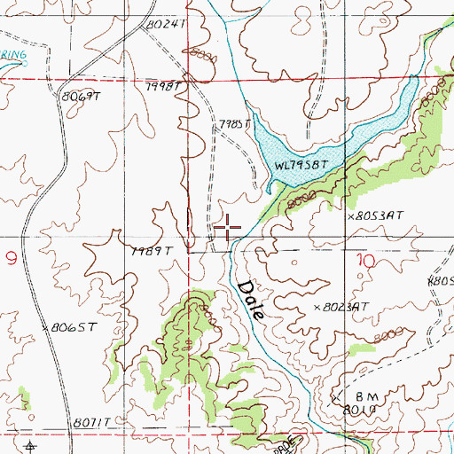 Topographic Map of Williams Number 2 Dam, WY