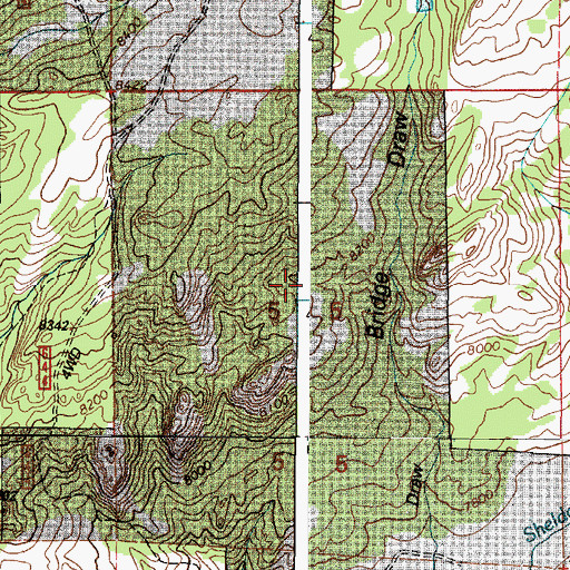Topographic Map of Bar M Number 2 Reservoir, WY