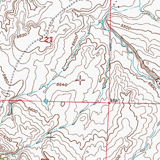 Topographic Map of Rollins Reservoir, WY