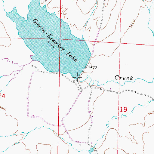 Topographic Map of G K Dam, WY