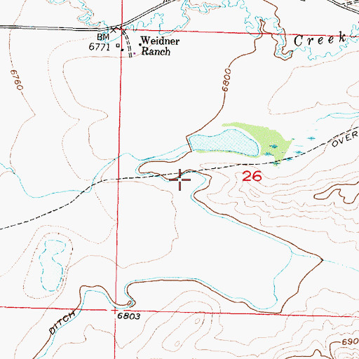 Topographic Map of Greyhound Reservoir, WY