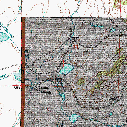 Topographic Map of Wagonhound Dam, WY