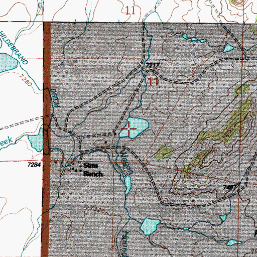 Topographic Map of Wagonhound Reservoir, WY