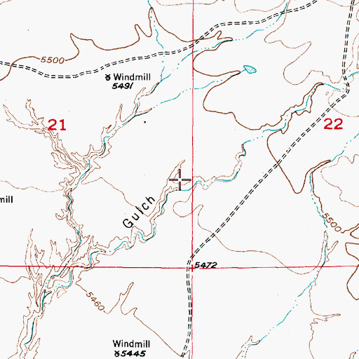 Topographic Map of West Dam, WY