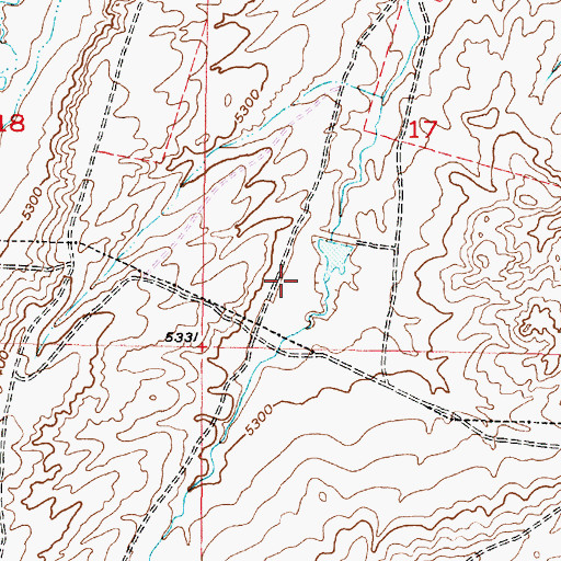 Topographic Map of Bentley Reservoir, WY