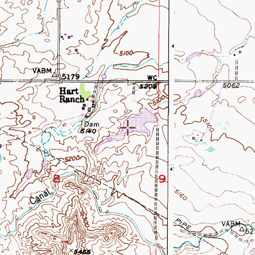 Topographic Map of East Side Reservoir Number 2, WY