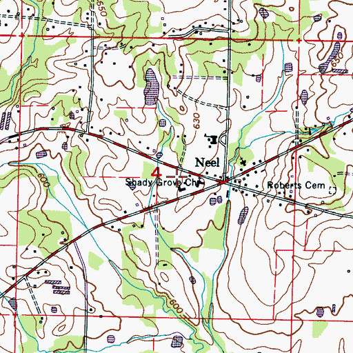 Topographic Map of Shady Grove Baptist Church, AL
