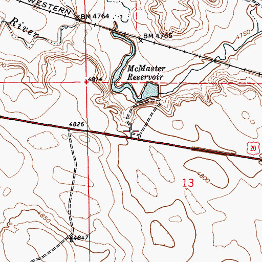 Topographic Map of McMaster Dam, WY