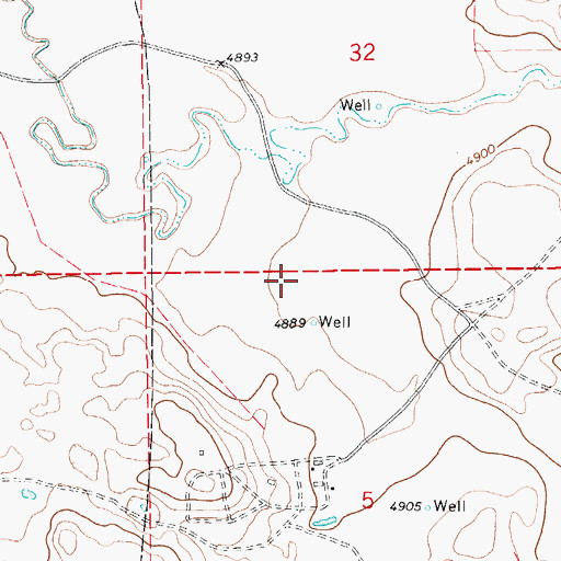 Topographic Map of P Fister Reservoir, WY