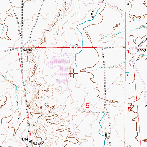 Topographic Map of Chamberlain Reservoir Number 1, WY