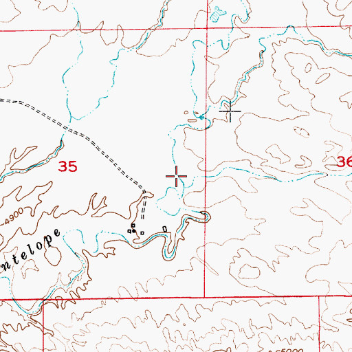 Topographic Map of Antelope Number 1 Dam, WY
