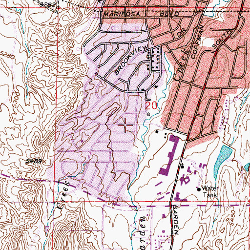 Topographic Map of Katy Dam, WY