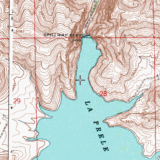 Topographic Map of La Prele Dam, WY