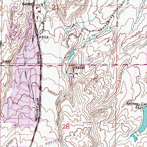 Topographic Map of Spicer Upper Dam, WY