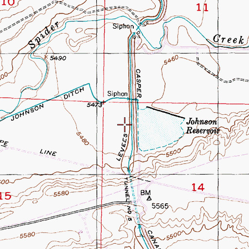 Topographic Map of Oral Dam, WY