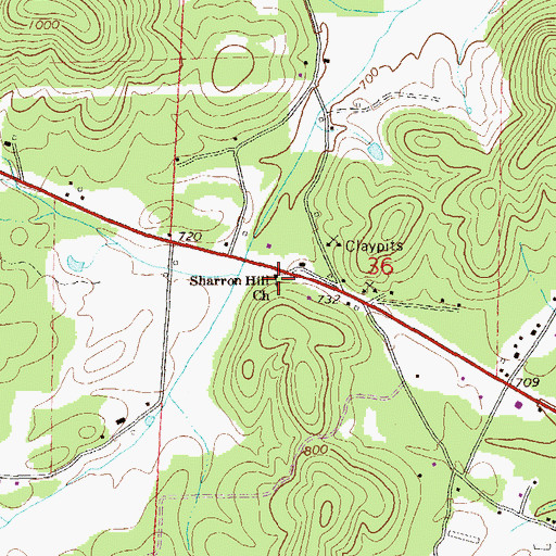 Topographic Map of Sharon Hill Congregational Holiness Church, AL