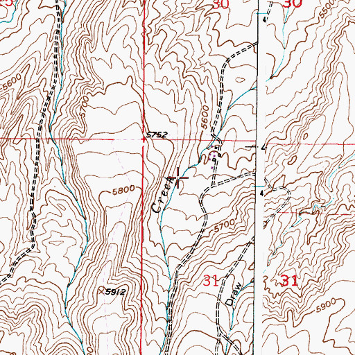 Topographic Map of Miller Dam, WY